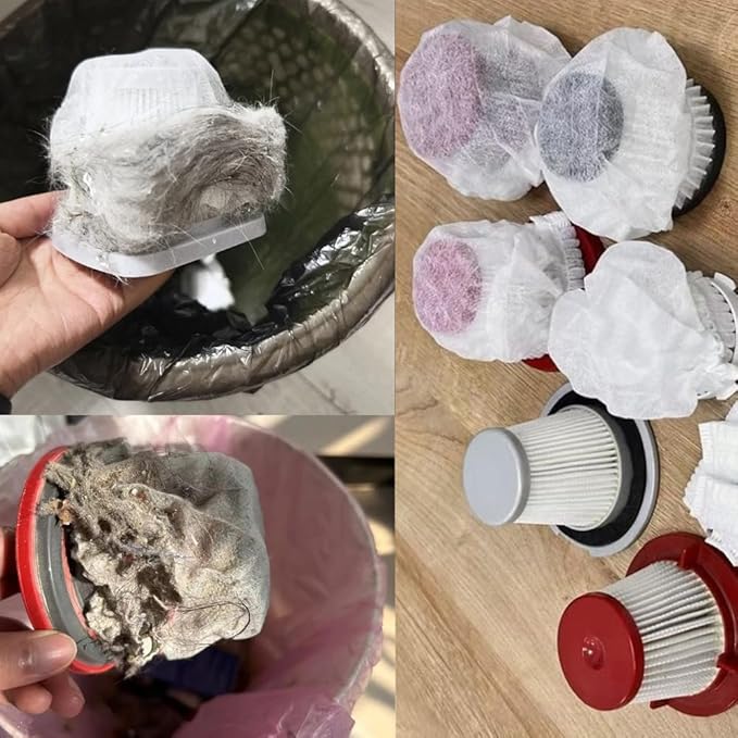 100 Pack Hand Vacuum Filter Cover Disposable Non-Woven Fabric Pre-Filter Caps Fiter Saver Socks for Dustbuster Handheld Vacuum Cordless Car Vacuum Cleaner Portable Rechargeable Mini Vacuum
