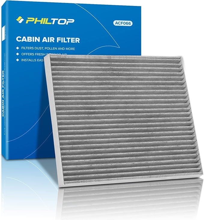 PHILTOP Cabin Air Filter w/Activated Carbon, Compatible with CF12283 Chrysler Pacifica 2017-2026, Voyager 2020-2026, Filter Up Dust Pollen Odor