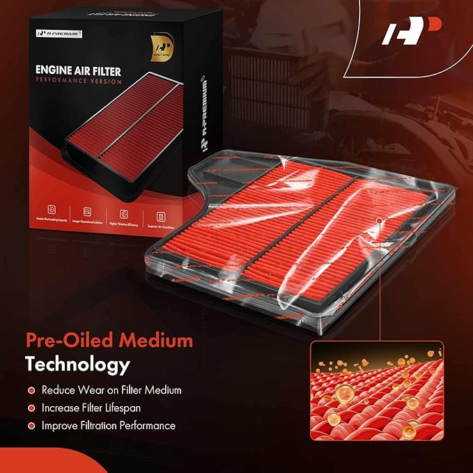 A-Premium Pre-oiled Engine Air Filter Compatible with Nissan Altima 2013 2014 2015 2016 2017 2018 2.5L, Replace# SPA-2478
