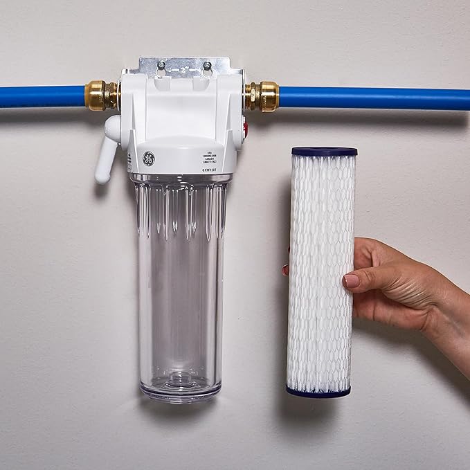 GE FXWPC Whole House Water Filter, Replacement for Water Filtration System, NSF Certified: Reduces Sediment, Rust & Other Impurities from Water, Replace Every 3 Months for Best Results, 2 Filters