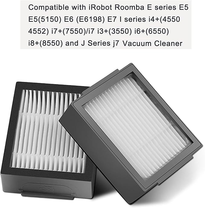 16 Pack Roomba Filters Replacement Parts Compatible with iRobot Roomba i7 i7+/plus J7 i3 i3+ i4+ i5 i5+ j5 j5+ i2 i2+ i1 i1+ i4 i6 i6+ i8 i8+ E5 E6 E7 I & J & E series Robotic Vacuum Cleaner