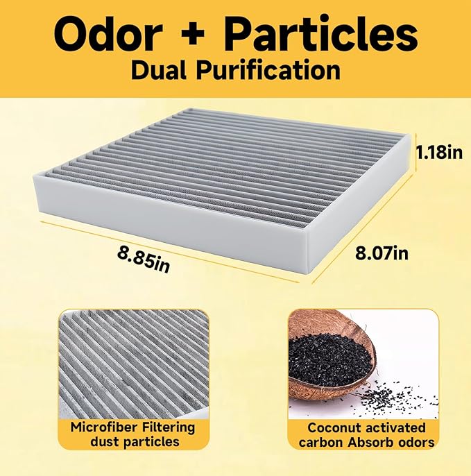 Engine & Cabin Air Filter Kit for Tucson(2022-2025), Santa Fe (2021-2025), Sorento(21-25), Santa Cruz (2022-2025), Sport-age (23-25), K5 (21-25), NOT FOR HYBRID