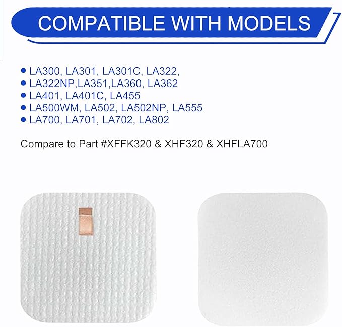 LA502 Filter Replacement for Shark LA502 LA300 LA301 LA322 LA500 LA500WM LA455 LA702 LA360 LA362 LA351Rotator Navigator Lift-Away Speed Upright Vacuum, Part XHF320 XFFK320, 4 Pack Foam Felt Filters