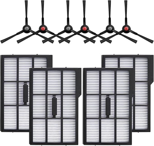 10 Pcs Replacement Parts Kit For Eufy Omni E28/ Omni E25 Robot Vacuum Cleaner - E25 E28 Accessories Kit Include 4 x Filters, 6 x Side Brush