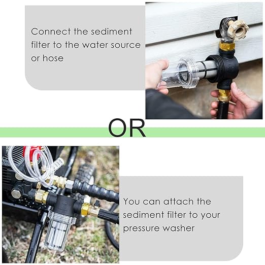 STYDDI in-line Garden Hose Water Filter for Well Water, Line Hose Water Sediment Filter Attachment with 100 Mesh Screen for Washing Machine, Pressure Washer, Pump, Water Stystem, Outdoor Spigots