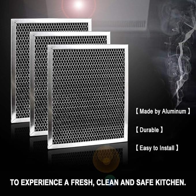 Cenipar 97007696 Range Hood Filter Charcoal Odour Filter for Range vent hood (8 3/4" X 10 1/2" X 3/8")-3 Pack