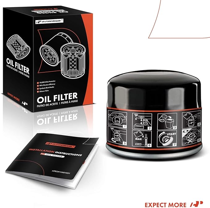 A-Premium 10K Miles Protection Spin On Oil Filter Compatible with BMW Series I01 i3 2014-2021, i3s 2018-2021, Replace# 11427673541, 1651087J00