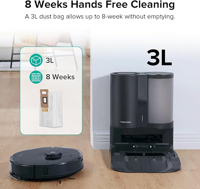 roborock 12 Packs Disposable Dust Bags for S7+ and S7 MaxV Plus Robot Vacuum Cleaner, 1.8L Large Capacity Vacuum Cleaner Dust Bags Replacement Parts