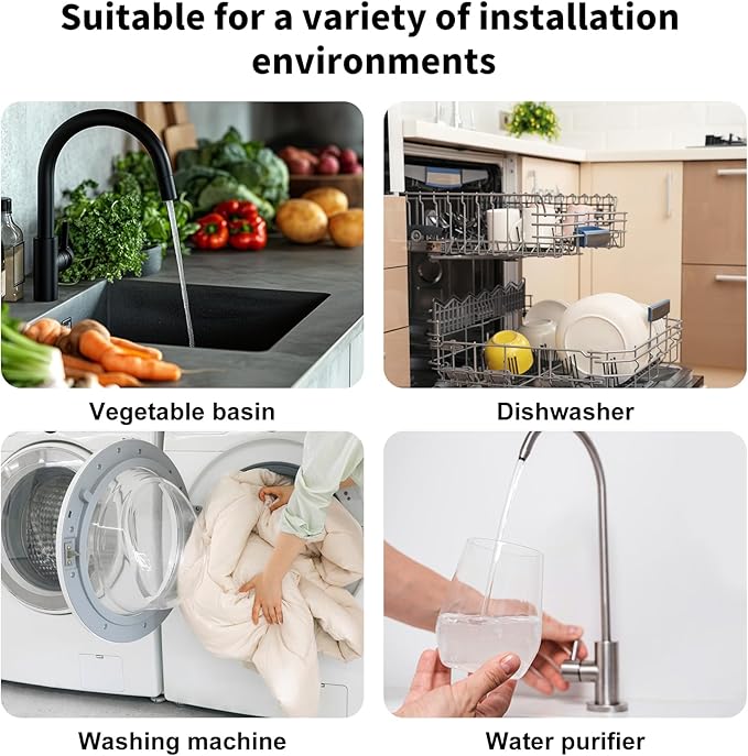 Compatibility with RO WATER OEM ET116-001 D-25QC DLA-D Dishwasher Drain Hose Adapter Kit - 1/4-inch Quick Connect to 7/8-inch Fitting, Heavy-Duty Drain Filter for Garbage Disposal