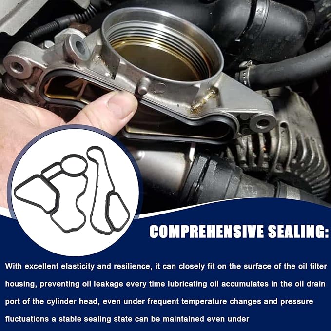 Oil Filter Housing Gasket Oil Filter Housing Bolt Seal Kit Compatible with BMW 1 SERIES M 128i 135i 323i 325xi 328i 328xi 330i 330xi 335i 530i 535i M2 X4 X5 X6 Z4,Replace for 11428637821 11428637820