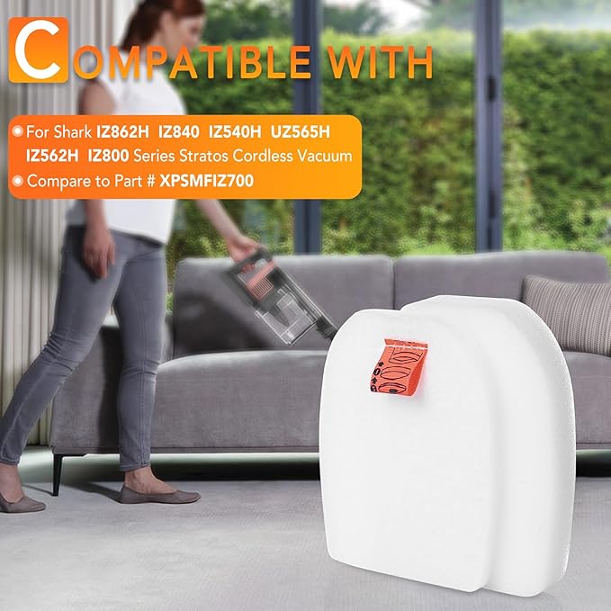 IZ862H UZ565H Foam & Felt Filters for Shark Stratos Pro Cordless Upright Vacuum IZ540H, IZ562H, IZ840H, IZ862H, UZ565H, UZ865H, Compare to Part XFFKIZ700