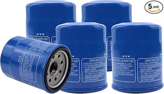 Non-OEM 15400-PLM-A02 Replacement Oil Filter 5-Pack | High Efficiency Aftermarket Compatible with Honda Accord CR-V Civic Odyssey Pilot 1983-2022 Models