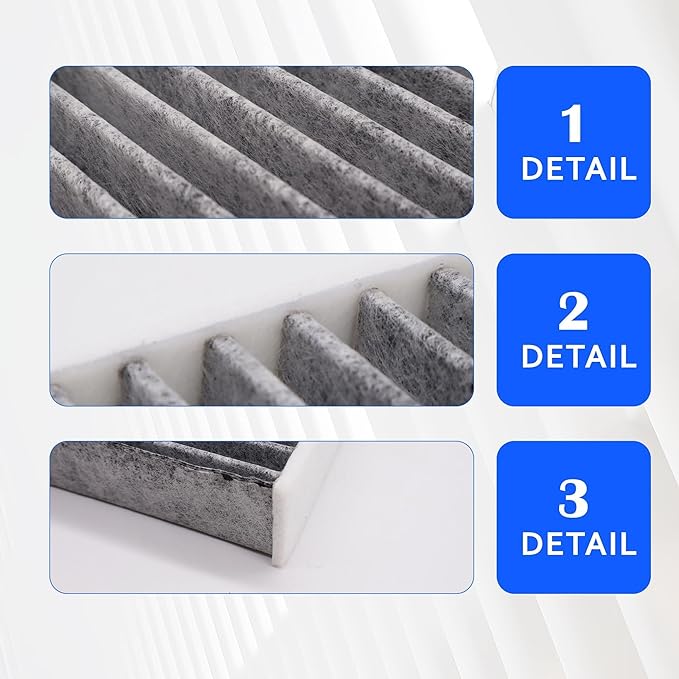 CAF2131 Cabin Air Filter with Activated Carbon Compatible with Chrysler 300 2011 2012 2013 2014 2015 2016 2017 2018 2019 2020, Dodge Challenger 2011-2021, Charger 2011 2012 2013 2014 2015-2021