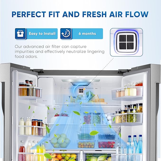 PUREPLUS LT120F Refrigerator Air Filter Replacement for LG LT120F, Kenmore Elite 469918, 9918, ADQ73214402, ADQ73214403, ADQ73214404, ADQ73334008, 12PACK, Dimensions 3.23" X 3.23"
