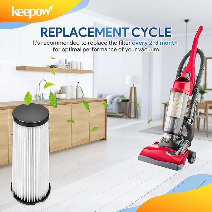 KEEPOW Filter Replacement for Dirt Devil, F1 Filter Compatible with Dirt Devil Featherlite Bagless Upright Vacuum, Parts# 2JC0280000, 3-JC0280-000, 2JC0360000 (3 Pack)