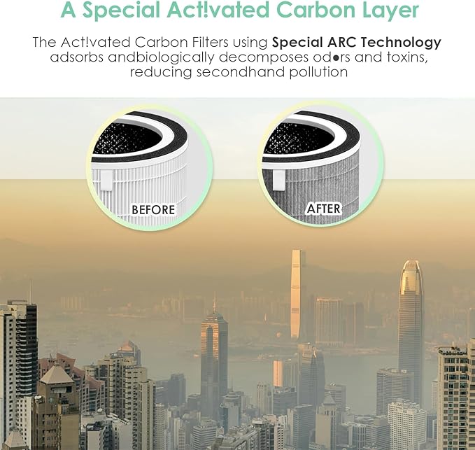 NDAP-01 Replacement Filter Compatible with Hestom NDAP-01 NDAP-02 Air Purifier, Compared to Part # VK-6052H, 3-Stage H13 True HEPA Filter with Carbon, 1-Pack