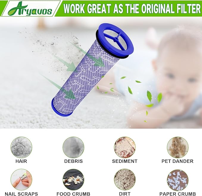 Filter Replacements for dy.son Ball Animal 2, DC65 DC41 UP13, Ball Vacuums Ball Animal 3, DC66 UP20 UP30 Multi Floor for dy.son, 2 HEPA Post Filters & 2 Pre Filters, Replace Part#920769-01 & 920640-01