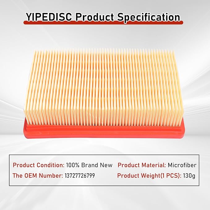 7915 Air Filter 13727726799 Fit for BMW R1200RT R1200GS 2013-2018 Adven-ture K51 2015-2018 for R1200R R1200 RS 2014-2018 for R1250GS R1250R R1250RS R1250RT 2019-2024