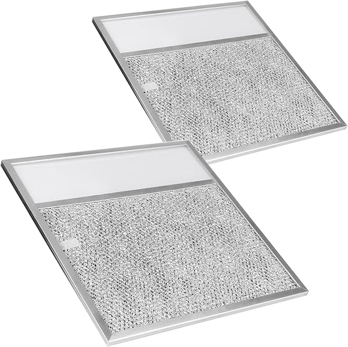 2 PCS BP57 Range hood Filter for Broan with Light Lens, 11-1/2 X 11-3/4 X 3/8 Upgrade Range Hood Aluminum Filter for Broan R610045 R610050 for Estate 883093 883103 for Whirlpool883093 883103