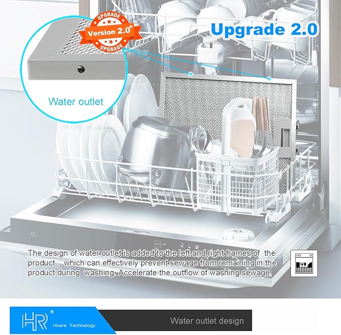 Updated Range Hood Filter Replacement 9x10.25Inch (230x260mm) 4-Layer S97018029 Aluminum Mesh Hood Vent Filter, HR Huare Technology Grease Filter, fits Broan B5 Series, Alternative 1932913, 2pack