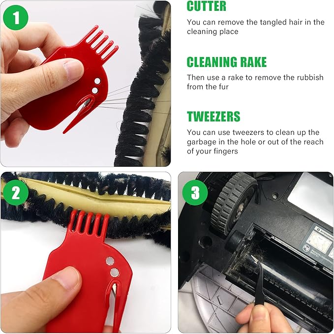 Vacuum Attachments Accessories for Robot Vacuum Cleaner,Cleaning Brush roll Cleaning Tool Replacement Parts, Part kit Tool for Vacuums Cleaner Replacement Include Vacuum Cleaning Cloth