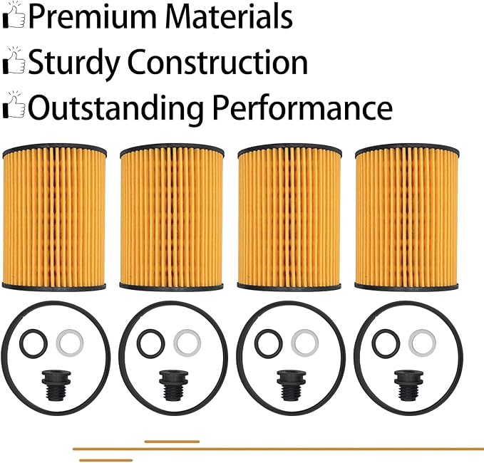26350-2S000 Oil Filters Compatible with Hyundai Santa Sonata Tucson Cruz Fe Kia Sorento 2.5L 2020-2022 Replace 21513-23001 Pack of 4