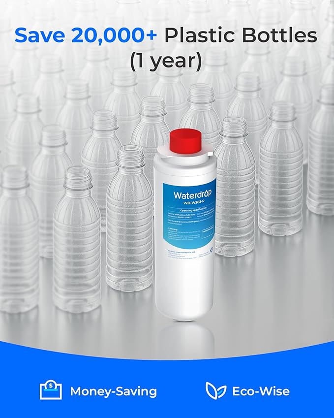 [With Chip] Waterdrop W283-R Replacement for Elkay® 51300C, WaterSentry 51300C, Elkay® EZH2O® and Halsey Taylor® Bottle Filling Stations, NSF/ANSI 42 Certified, 1 Pack