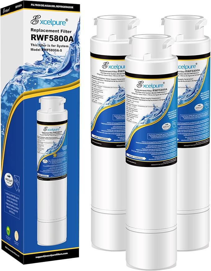 Refrigerator Water Filter Replacement for Frigidaire EPTWFU01 EWF02 Pure Source Ultra II, PureSource Ultra 2, RWF5800A, SCWFTCTO, GP006, EPTWFUO1, MR022, JO22, BO022, TH-01, DE022, 1007 3PACK