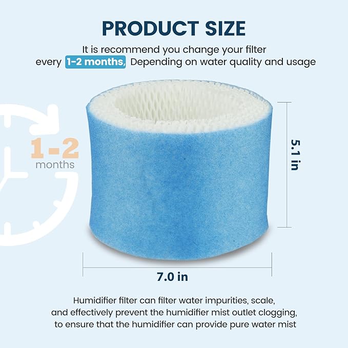 Colorfullife 4 Pack Premium Hac504 Humidifier Filters for Honeywell Humidifier HAC-504 HAC-504AW HAC504V1 HCM350 HCM-530 HCM-600 HCM-710 HEV-312, Upgraded Blue Pre-Filter Replacement Wicking Filter A