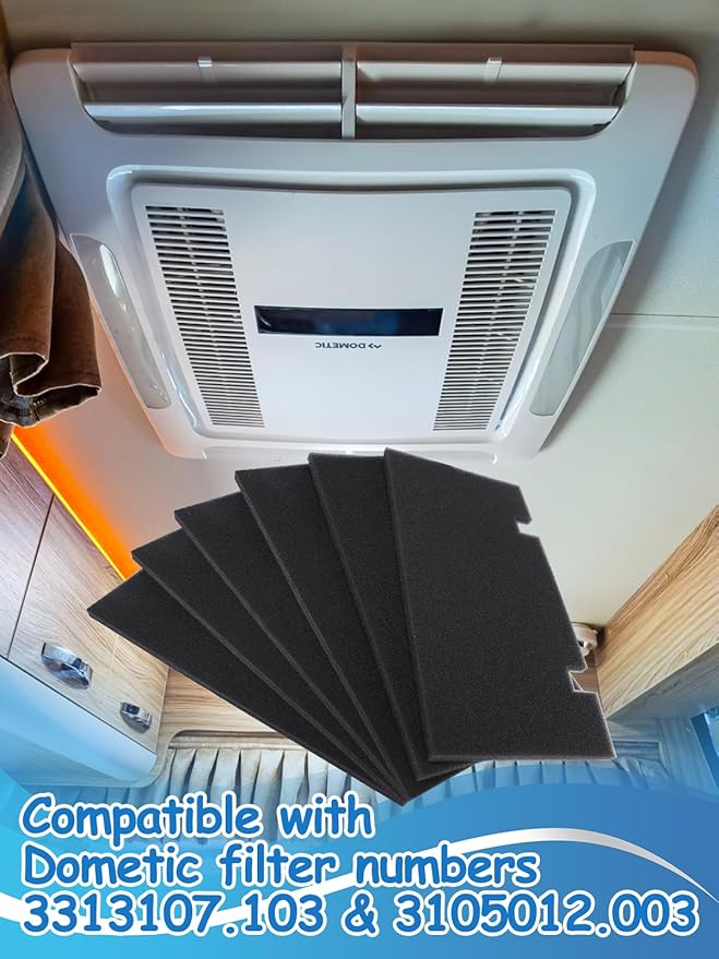 Acostop RV Air Conditioner Replacement Filters - 6 Pack 7.5''x14''x0.5'' AC Filter Compatible With Dometic Filter Numbers 3313107.103 & 3105012.003, A/C Filters Replacement for RV Accessories (40PPI)