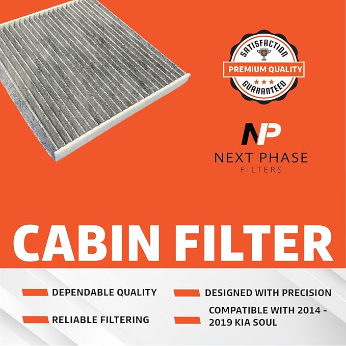 Cabin Air Filter Replacement - Made in USA - Compatible with 2014-2019 Kia Soul 1.6L & 2.0L, 2015-2020 Soul EV Electric - Replaces 97133B2000, 971332B000 *PARTICULATE VERSION is NP38208*