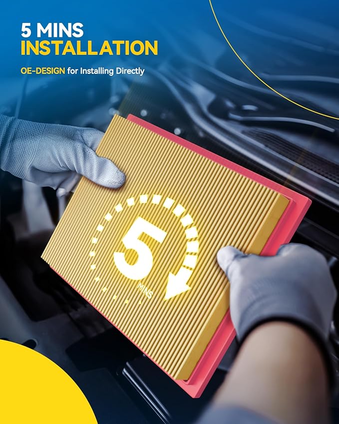 PHILTOP Engine Air Filter, Compatible with CA10544 INFINITI G37 2008-2013, G35 2007-2008, QX50 2014-2017, EX35 2008-2012, G25, Q60, Q40, EX37 & Nissan 370Z, 350Z, Flexible Panel