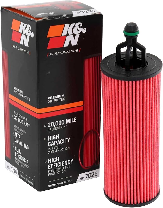 K&N Oil Filter: 20,000 Mile Engine Protection, High Capacity/High Efficiency: Compatible with Select CHRYSLER/DODGE/JEEP/RAM (See Product Description for Select Products), HP-7026