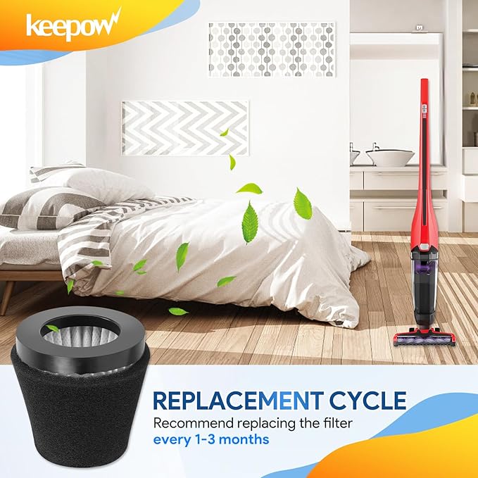 KEEPOW Style F117 Scorption Filter 2 Pack Compatible with Dirt Devil Scorpion Handheld Vacuum Cleaner SD20005RED, SD30025B, BD22025, Part# AD40117