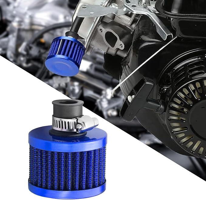 12mm Air Filter Intake Filter Breather, Valve Cover Breather, Mini Universal Motor Cone Cold Clean Air Intake Filter Turbo Vent Breather, Vehicle Engine Air Filters Suitable for Cars Motorcycles