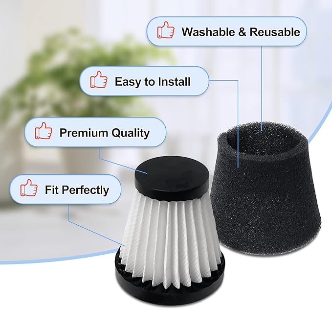 3 Pack Handheld Vacuum Cleaner Filter Compatible with Dirt Devil Scorpion Handheld Vacuum Cleaner Style F117, Compare to Part #AD40117