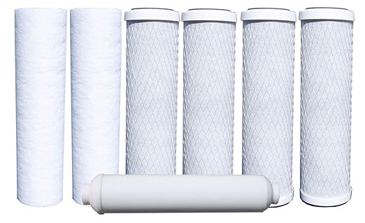 Watts Premier Annual 7-Pack Standard Water Filter Replacement Kit for RO-TFM-5SV, WP-ST6DM, WP-5, WP5-50 Reverse Osmosis System, 2 Sediment Filters, 4 Carbon Pre-Filters, GAC Inline Post-Filter