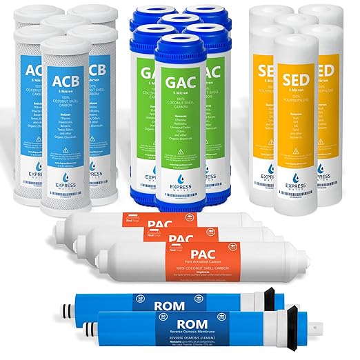Express Water – 3 Year Reverse Osmosis System Replacement Filter Set – 23 Water Filters with 50 GPD RO Membrane, Carbon GAC, ACB, PAC Filters, Sediment SED Filters – 10 inch Size