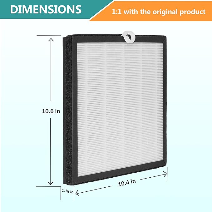 G3 Replacement Filter, Compatible with AMEIFU G3 Sferf-30 Air Purifier, VEWIOR A3 Air Purifier and Tailulu HQZZ-260, 3-in-1 H13 True HEPA Air Cleaner Filter, 2 Pack