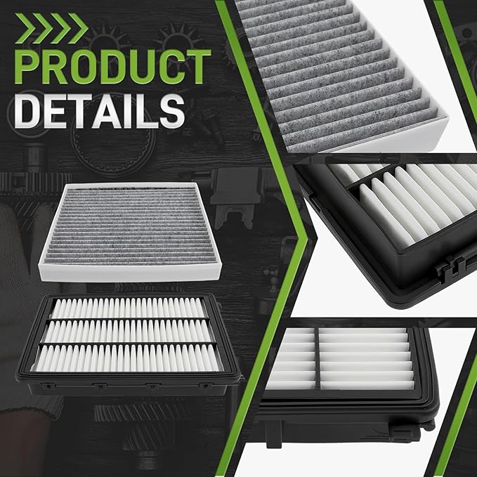28113-D3300 97133-D1000 Engine and Cabin Air Filter Combo Set Compatible with Hyundai Tucson 2016-2021 Compatible with Kia Sportage 2017-2022
