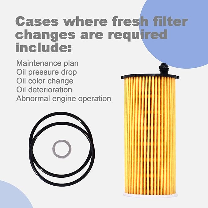 26320-3N000 4pcs Engine Oil Filter with O-rings and Drain Plug Gaskets Fits for 2021-2024 Kia Carnival 3.5L