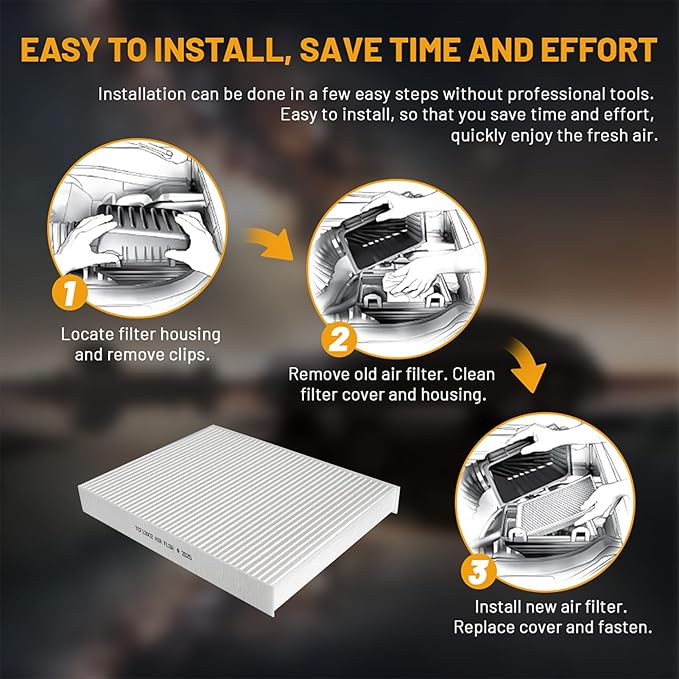 Premium Cabin Air Filter for My Car, Automotive Replacement Air Auto Filters for Kia Soul 2014 2015 2016 2017 2018 2019/ Soul Ev 2015-2019 (3 pce)