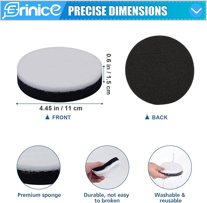 NEU100 Filter Replacement Compatible with Eureka Airspeed Compact Bagless Upright NEU100 NEU10AE4 NEU10AE5 NEU102 Vacuum Cleaner, 6 Foam Filters and 1 Cleaning Brush