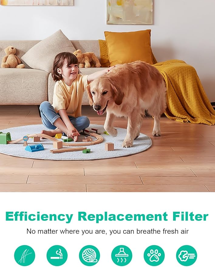 HPA5200B Replacement Filter Compatible with Honeywell HPA 5200B HPA5220 HPA5250 HPA3200 Air Purifiers, 2 Premium Filter, 2 S Carbon and 4 A Pre-Filters, Part # HRF-R HRFSC1 HRF-ARVP200 HRF-A200