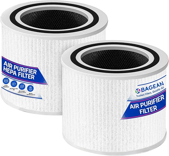 Bagean Core P350 HEPA Replacement Filter for Levoit Core Air Purifier - Compatible with Levoit Filter Replacement Core 300 - H13 True HEPA with Carbon Filters 99.98% Particles and Purifies Air (2-Pk)