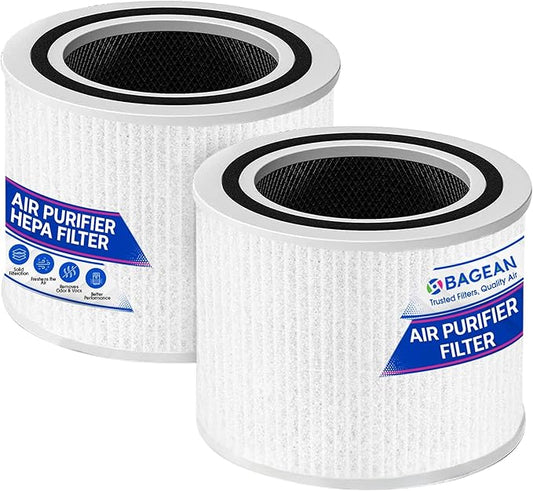 Bagean Core P350 HEPA Replacement Filter for Levoit Core Air Purifier - Compatible with Levoit Filter Replacement Core 300 - H13 True HEPA with Carbon Filters 99.98% Particles and Purifies Air (2-Pk)