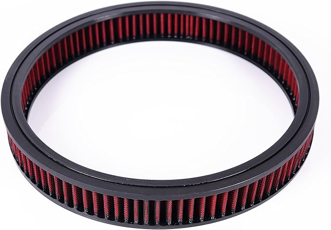 14"x2"Air Cleaner Air Filter Element Round Replacement Washable Reusable Compatible with Chevrolet Buick Ford GMC Mopar Oldsmobile Pontiac Cotton Fiber High Flow (Red)