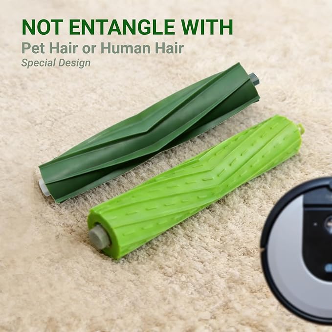 4 Sets Rubber Roller Brushes Compatible for iRobot Roomba E & I & J Series, Replacement Parts Accessory for J8+ i7+ i7 i1 i2 i3 i4 i6 i6+ i8 i8+Plus E5 E6 E7 Vacuum Cleaner