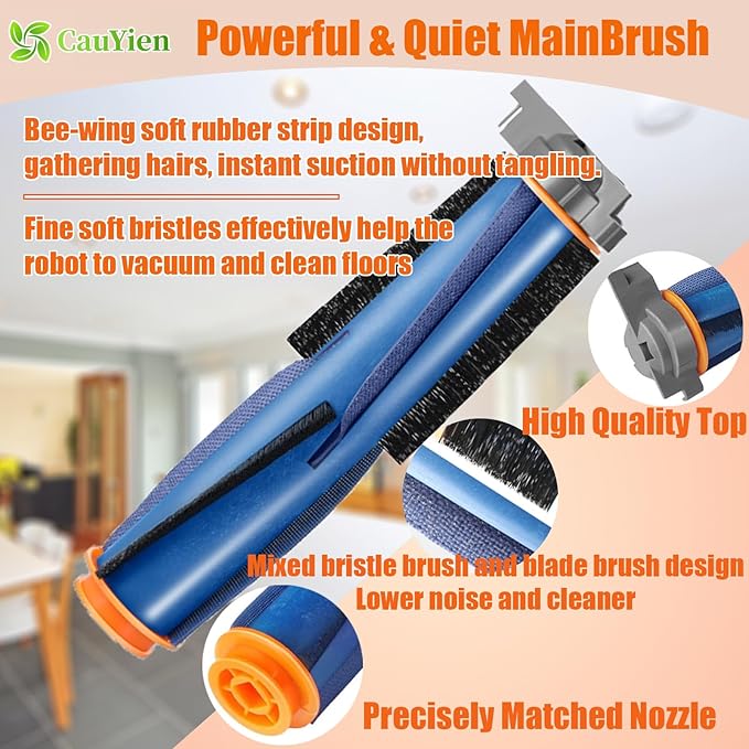 Replacement Parts for Shark AI AV2511AE AV2501S AV2610WA AV2501AE RV2502AE RV2610WA AV2510AOUS AV2510SOUS RV2610WD 2-In-1 AI Ultra Robot Vacuum Cleaner,Main Brush, HEPA Filter, Foam Filter,Side Brush