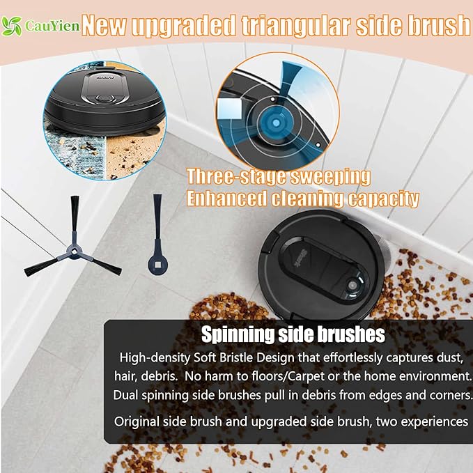 Replacement Parts for Shark AI AV2511AE AV2501S AV2610WA AV2501AE RV2502AE RV2610WA AV2510AOUS AV2510SOUS RV2610WD 2-In-1 AI Ultra Robot Vacuum Cleaner,Main Brush, HEPA Filter, Foam Filter,Side Brush